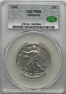 1942 Walking Liberty Half Dollar CAC Grading PF66 WitterBrick - Picture 1 of 2