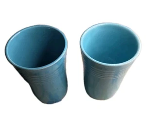 2 Vintage Fiesta Fiestaware Saftbecher türkis HLC 1930er 3 1/2" unbeschriftet - Bild 1 von 3