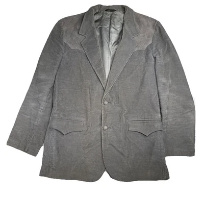 VTG Pioneer Wear Mens Blazer 44L Western Suede Corduroy Cowboy Retro Rockabilly - Image 1 of 4