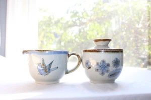 Ken Edwards El Palomar Sugar Bowl and Creamer Set Bird & Butterfly Design - Picture 1 of 24