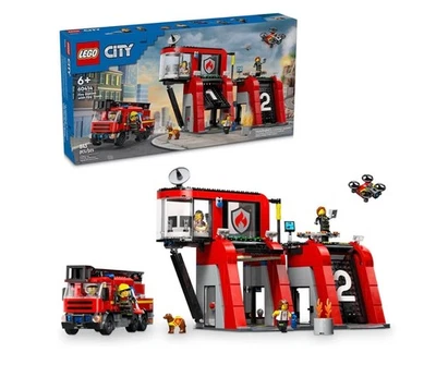 LEGO CITY: Estación de Bomberos con Camión de Bomberos (60414) Nueva Caja Abierta Foto 1 de 4