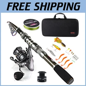 Telescopic Pole Spinning Reel Kit Bundle - Picture 1 of 10