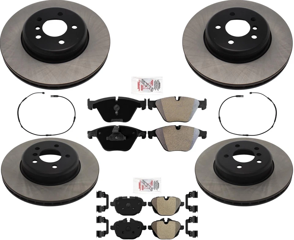 Rotores de freno de disco delanteros y traseros pastillas de freno de disco para BMW 535d 2014 2015 2016 Foto 1 de 4