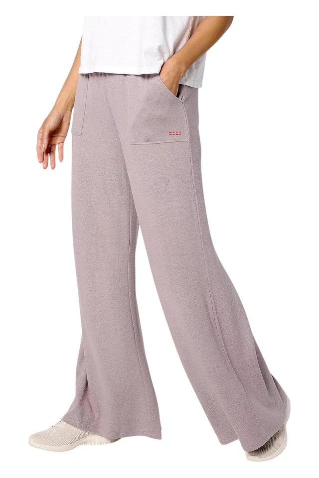 Pantalones cómodos para mujer Peace Love World con parche y bolsillo lavanda Foto 1 de 1