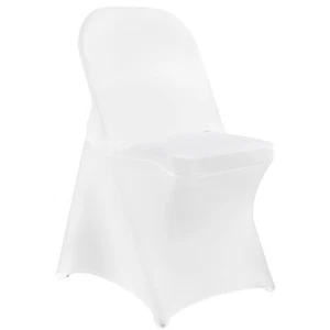 Stretch Spandex Chair Covers - White 100 PCS, Folding Kitchen Chairs Cover, U... - Picture 1 of 5