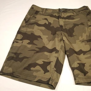 DaHui Shorts Mens 34 Green Camo Ripstop Drawstring Hybrid Board Surf Swim Beach - Picture 1 of 10