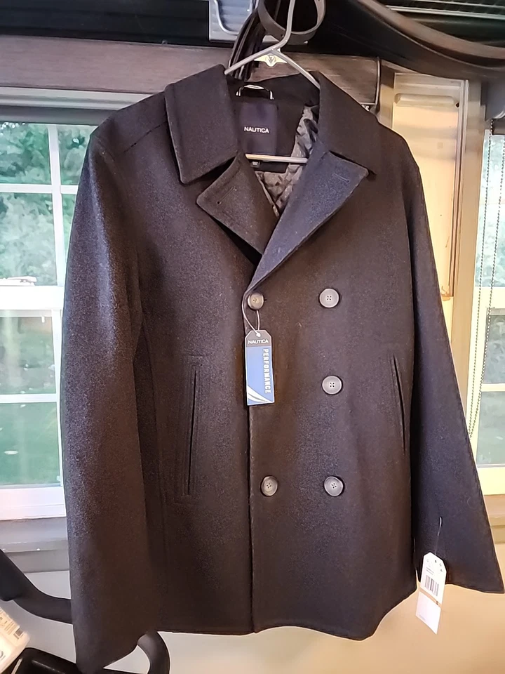 Chaquetón Nautica Para Hombre Talla S Clásico Doble Pecho Mezcla Lana Carbón Nuevo con Etiquetas  Foto 1 de 4