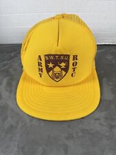 ARMY SWTSU ROTC Southwest Texas State Hat Cap University Snapback VTG Yellow 