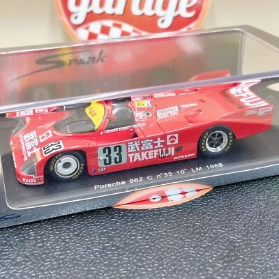 SPARK 1/43 Porsche 962 C n° 33 10th LM 1988 red S1912 resin model car Takefuji - Image 1 of 4
