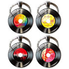 4pcs Record Keychians Music Party Favors Record Charm Keychain Record Pendant