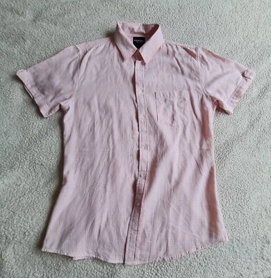 Mens Kangol Pink & White Check Short Sleeve Shirt  Large Excellent Used Cond - Image 1 of 4
