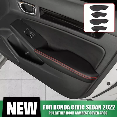4pcs Leather Door Armrest Cover For Honda Civic Sedan 2022 Decor Accessories Foto 1 de 4
