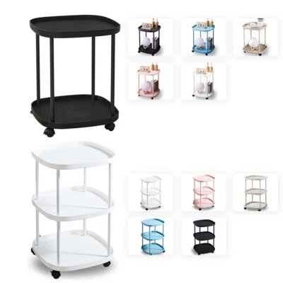 2/3 Layer Side Table w/Wheels Sofa End Table NightStand for Bedroom Living Room  - Image 1 of 4