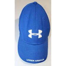 Under Armour Hat Cap Boys Youth OS One Size Strap Back Blue White Logo Adjustabl