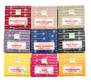 Satya Nag Champa Incense Cones - Pick 3,6,9,12 boxes - Free Ship!! - Picture 1 of 29