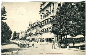 Latvia Riga Рига - Thronfolgerboulevard Бульвар Наследника 1907 cover to Bergen - Picture 1 of 4