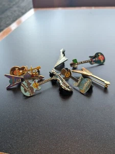 Lot of 8 Hard Rock Cafe Guitar Pins Paris, Pittsburgh, Tijuana, Baltimore & More - Picture 1 of 6