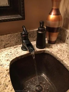 Square Hand Hammered Copper Bar Prep Veg Sink - Picture 1 of 4