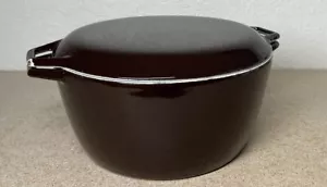 Vintage 1960's COPCO Denmark Earth Brown Enamel D4 Dutch Oven w/ Lid - Picture 1 of 4