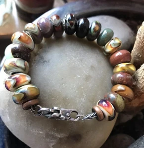 Unique Bead Set Trollbeads Bracelet & Flower Lock & 19 Charms - Picture 1 of 6