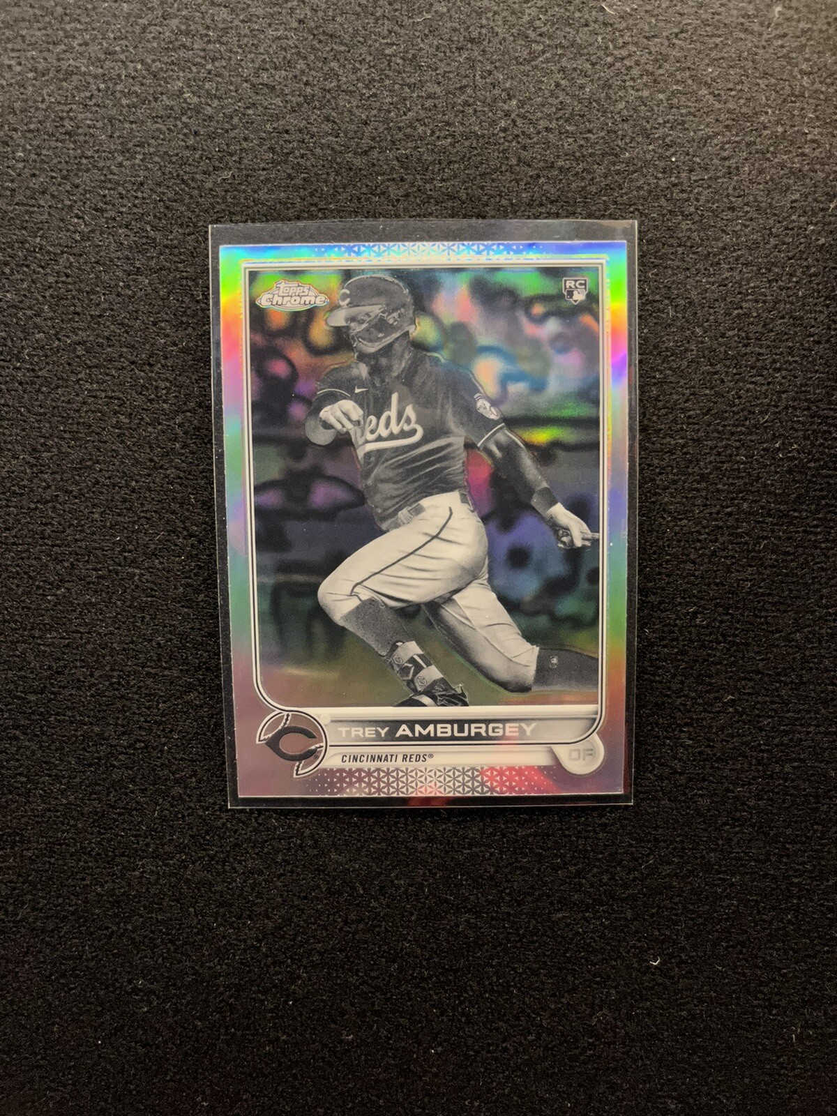 2022 Topps Chrome Negative Refractor #61 Trey Amburgey RC - Reds