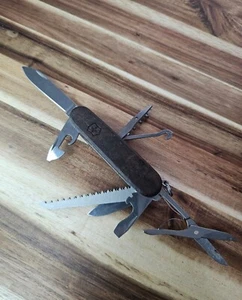 VICTORINOX HUNTSMAN Swiss Army Knife 91mm WOOD Handle Multi Tool - Picture 1 of 6