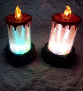 vtg HALLOWEEN Light Up Candles/ Color Changing W Jack O Lantern / Watch Video - Picture 1 of 6
