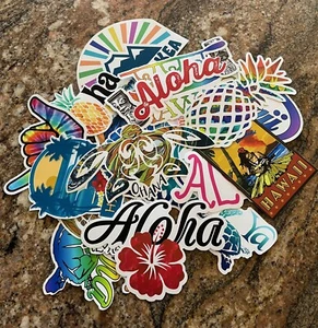 Lote de Paquete de Pegatinas Aloha en Vivo - Surfing Hawaii Isla Maui Kauai Kona Playa Tiki - Imagen 1 de 5
