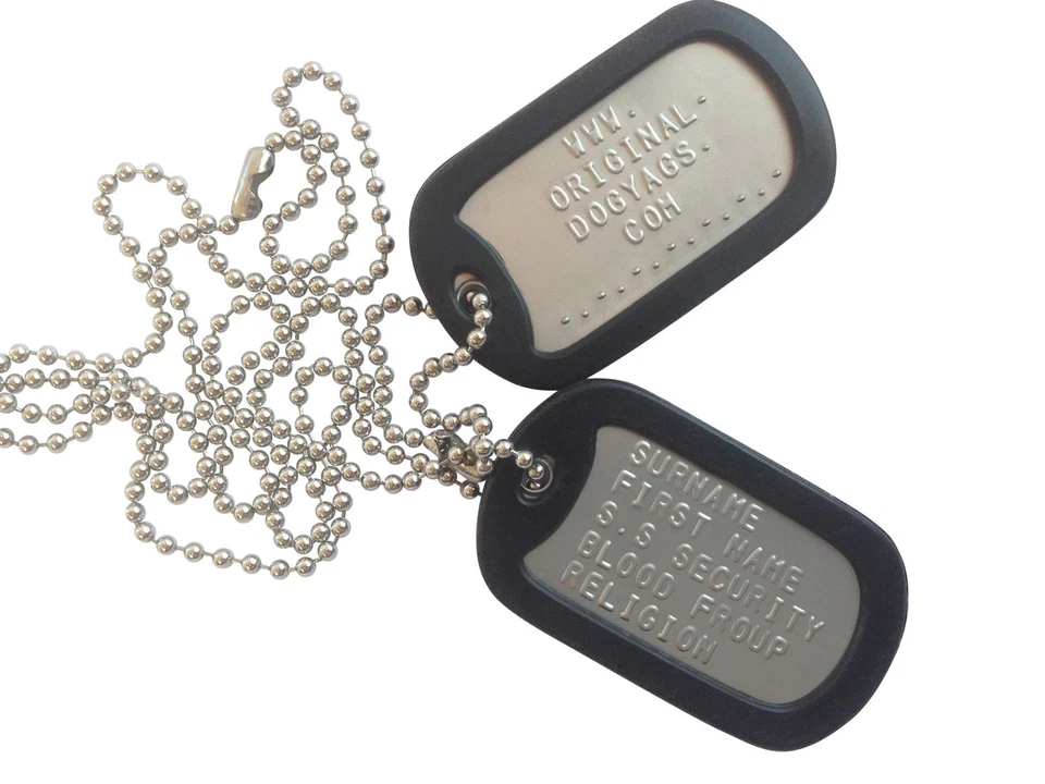 US Dog Tags Erkennungsmarken Army Hundemarke Glänzend US tags Prägung Frei ! - Bild 1 von 3