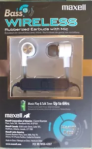 Maxell Bass 13 Bluetooth Wireless Rubberized Earbuds With Mic Heavy Bass - Picture 1 of 4