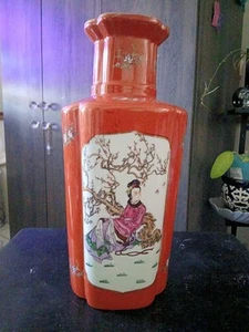 Japanese Porcelain Ware Hong Kong Vase 14.75" Tall Stunning - Picture 1 of 12