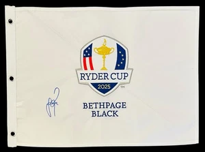 Justin Rose Signed 2025 Ryder Cup Flag Bethpage Black Europe Autographed +COA - Picture 1 of 6