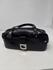 Guess Y2K Vintage Leder Big G Schultertasche Handtasche Baguette schwarz sehr gepflegt - Bild 1 von 10