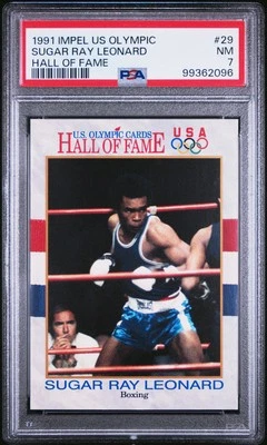 1991 IMPEL US OLYMPIC HOF #29 SUGAR RAY LEONARD PSA 7 - Image 1 of 2