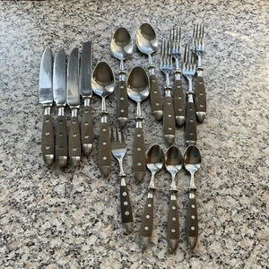Altes Besteck gebraucht, 16 Teile mit Holzgriffen - Bild 1 von 4