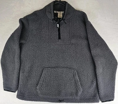 Victoria's Secret ROSA Mujer Sherpa Polar 1/4 Cremallera Pullover Chaqueta Grande Gris Foto 1 de 4