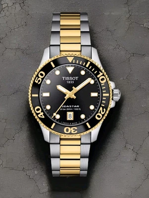 Reloj Tissot Seastar 36 mm esfera negra dos tonos - T120.210.22.051.00 Foto 1 de 4