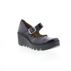 Fly London Baxe BAXE428FLY-003 Womens Black Leather Mary Jane Flats Shoes - Picture 1 of 8