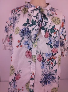 Loft Ladies SS Button Down Floral Print Blouse Size L. (B14) - Picture 1 of 12