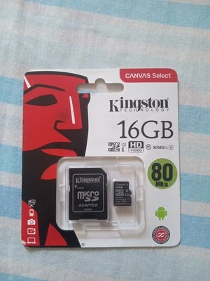 Kingston Canvas Select 16 GB Classe 10 MicroSDHC Scheda Memoria con Adattore... - Immagine 1 di 4