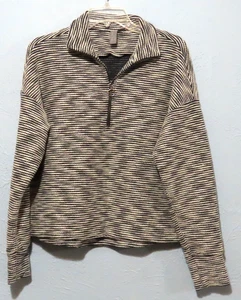Sweaty Betty Rest Up Half Zip Striped Pullover Size 8 Women's Long Sleeve Top - Picture 1 of 10