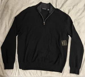 Saks Fifth Avenue Schwarz 100% Kaschmir Pullover Quarter Zip Gr. XXL Neu mit Etikett - Bild 1 von 7