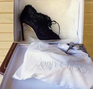Jimmy Choo Kaiana Stiefelette 100 Spitze in schwarz EU37,5/US7; mit Karton - Bild 1 von 9