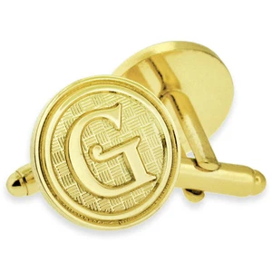 Letter G alphabet initials Cufflink Set Gold or Silver - Picture 1 of 1
