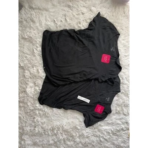 Lot of 2 Black XL Isabel Maternity short sleeve V-Neck T-shirts - Picture 1 of 7