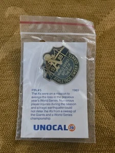 Oakland A's Athletic's Unocal 76 Pin #5 - 1989 World Series Battle of Bay / New - Picture 1 of 6