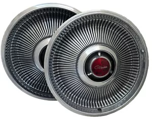 Dodge Chrysler 1966 Hubcap Rim Wheel Cover 14 In With Red Chrysler Insert Set - Picture 1 of 21