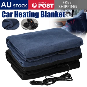 Car 12V Electric Heating Blanket DC Socket Plug Ultra Soft Fleece Camping Cover - Picture 1 of 14