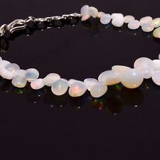 Opale éthiopienne blanche naturelle, pierres précieuses, poire, perles...