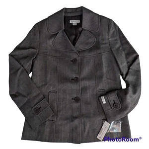 Pendleton Blazer Giacca Donna Tg 12 Grigio Spina di Pesce 100% Lana Vergine Nuovo con etichette - Foto 1 di 12